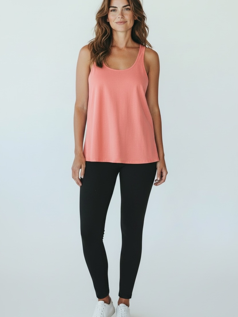 J. Jill Coral Scoop Neck Tank Top 95% cotton